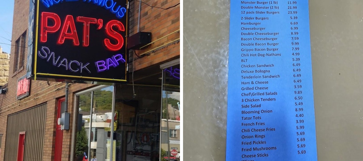 Pat's Snack Bar Menu