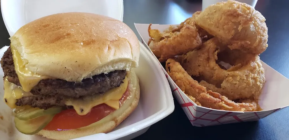 Double Cheeseburger & Onion Rings